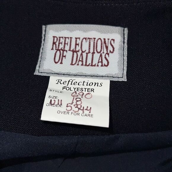 Reflections Of Dallas Blazer Women 18 Navy Button Down Long Sleeve Office Attire - Picture 11 of 11